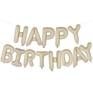 Beige Happy Birthday Balloons Banner 16 Inch Foil Letter Party Decorations Kids